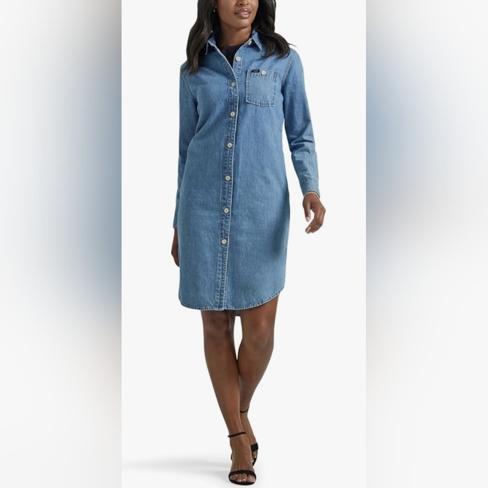 Lee Womens Legendary All Purpose Long Sleeve Denim Dress Size XS
